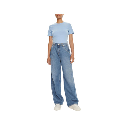 Tommy Hilfiger T-shirt T-shirt Donna slim mezze maniche Celeste - Francavilla Moda
